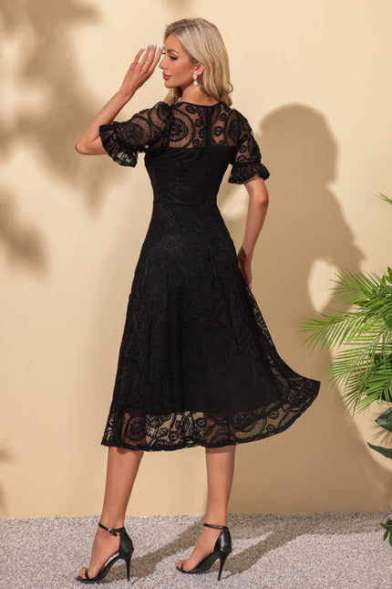 Robe Patineuse Noire Dentelle - gallery 1