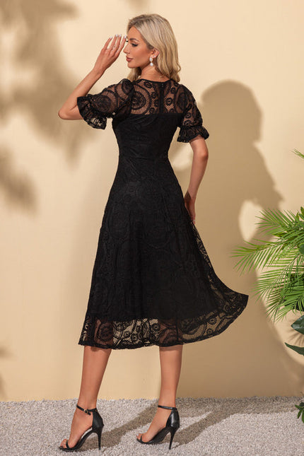 Robe Patineuse Noire Dentelle - gallery 1
