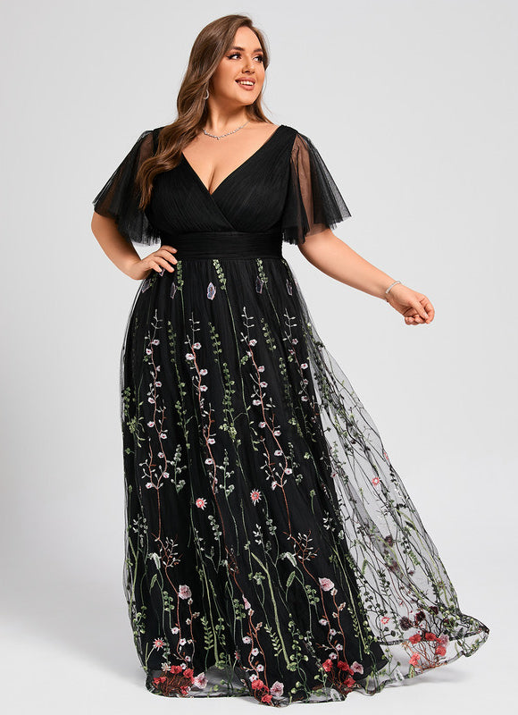 Robe Dentelle Nocturne Florale - gallery 9