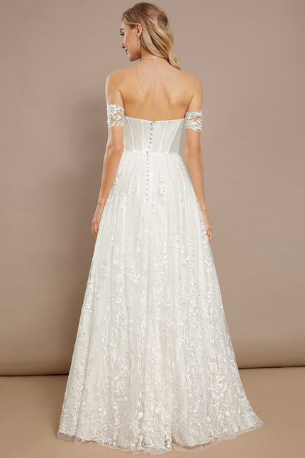 Robe Dentelle Satinée Florale - gallery 5