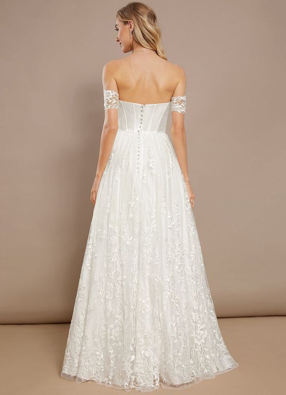 Robe Dentelle Satinée Florale - gallery 5