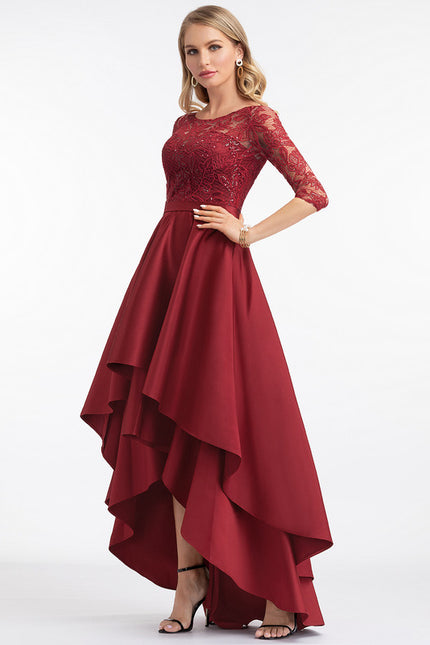 Robe De Soirée Longue Rouge Dentelle - gallery 2