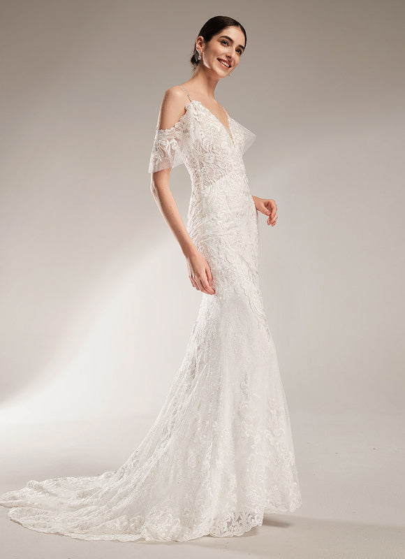 Robe Dentelle Sirène Élégante - gallery 6