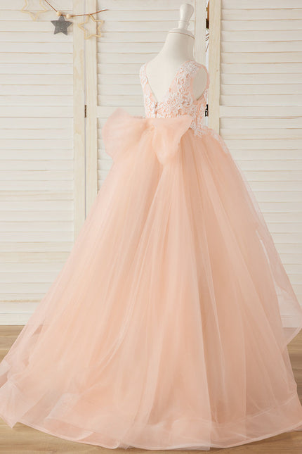 Robe Demoiselle D'Honneur Dentelle Rose - gallery 1
