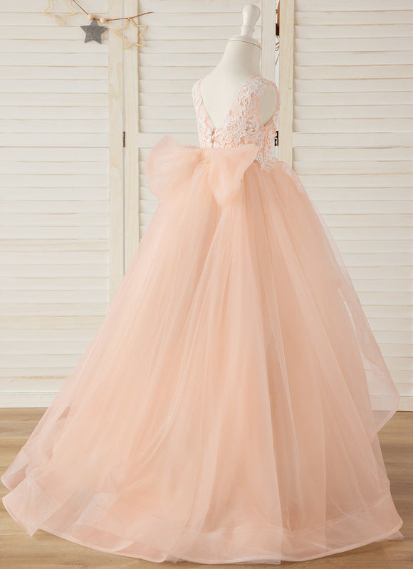 Robe Demoiselle D'Honneur Dentelle Rose - gallery 1