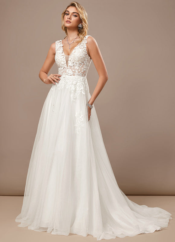 Robe De Mariee Fluide Et Dentelle
