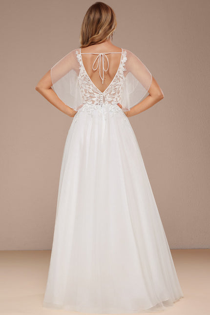 Robe Dentelle Nuptiale Tulle Volants - gallery 2