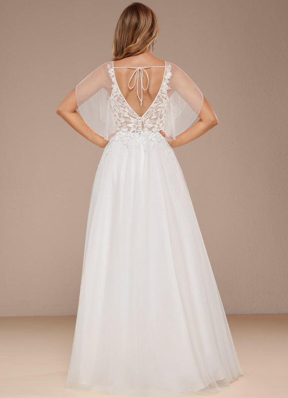 Robe Dentelle Nuptiale Tulle Volants - gallery 2