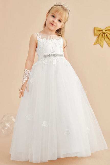 Robe Dentelle Tulle Marine Fleurie - gallery 5