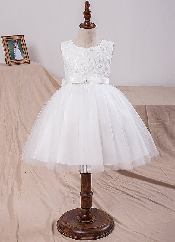 Robe Dentelle Enfant Blanche Tulle