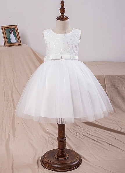 Robe Dentelle Enfant Blanche Tulle