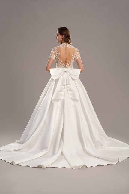Robe Dentelle Nuptiale Satinée Élégante - gallery 6