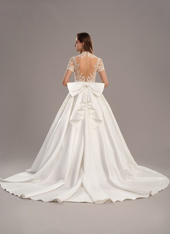 Robe Dentelle Nuptiale Satinée Élégante - gallery 6