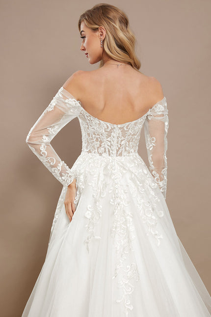 Robe Dentelle Nuptiale Tulle Brodé - gallery 4