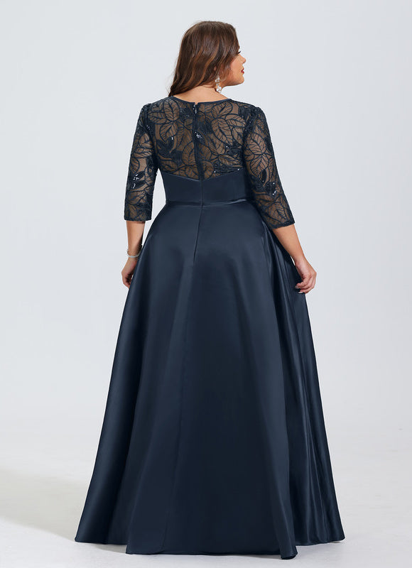 Robe Dentelle Satin Étoilé - gallery 7