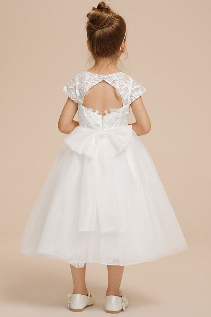 Robe Dentelle Tulle Blanc Festif - gallery 6