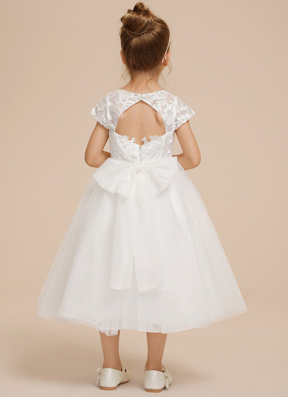Robe Dentelle Tulle Blanc Festif - gallery 6