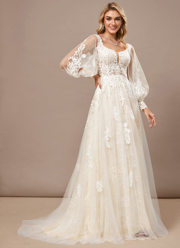 Robe Mariee Dentelle Manche Courte - gallery 5