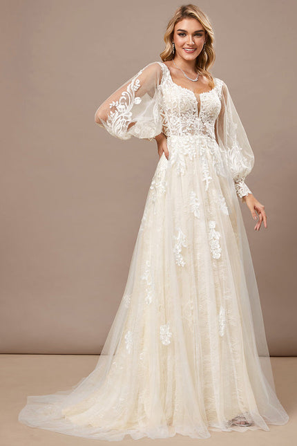 Robe Mariee Dentelle Manche Courte - gallery 5