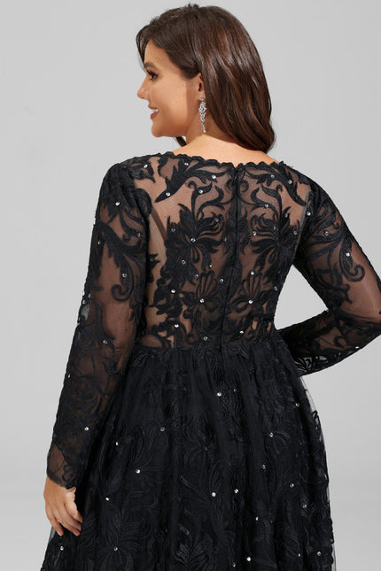 Robe Dentelle De Soirée Scintillante - gallery 8