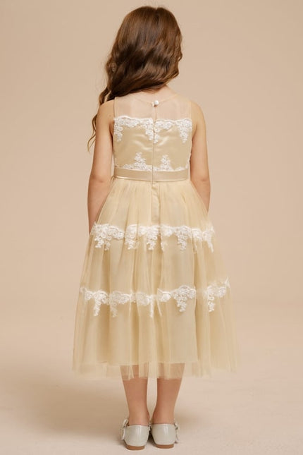 Robe Dentelle Dorée Délicate - gallery 7