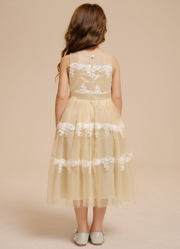 Robe Dentelle Dorée Délicate - gallery 7
