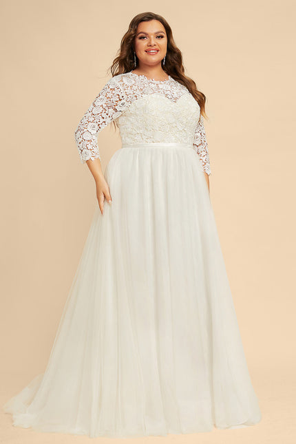 Robe Dentelle En Tulle Fluide - gallery 7