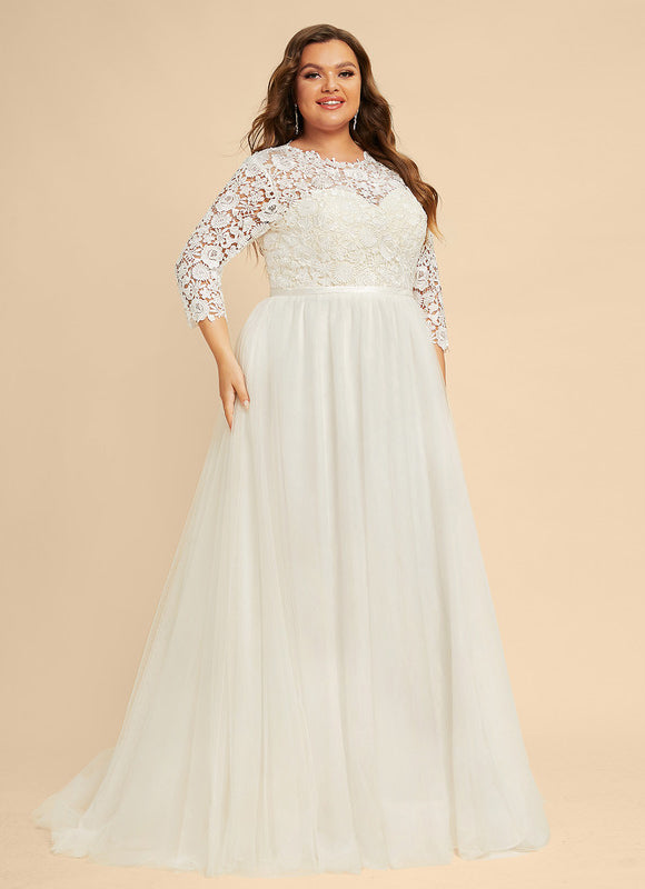 Robe Dentelle En Tulle Fluide - gallery 7