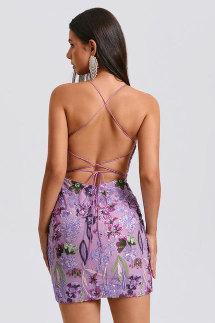 Robe Moulante Courte Dentelle - gallery 2