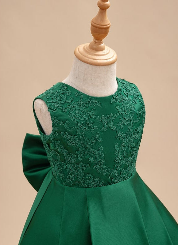 Robe Longue Verte Dentelle - gallery 6