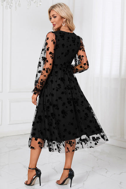 Robe Dentelle Tulle Floral Élégante - gallery 3