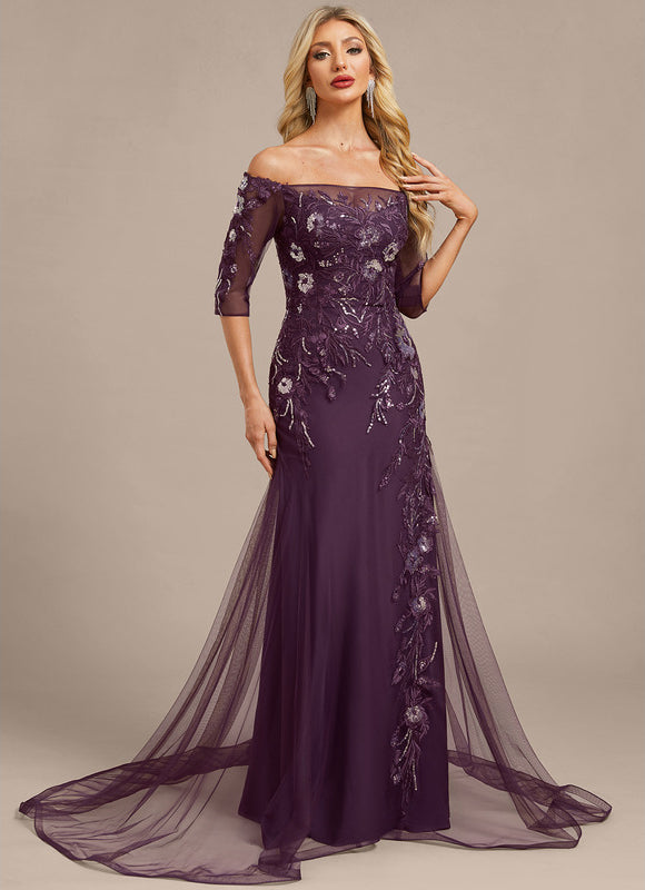 Robe Dentelle Violette Ornée