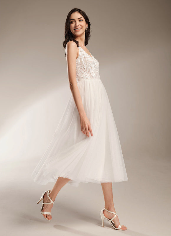Robe Trapeze Blanche Dentelle - gallery 7