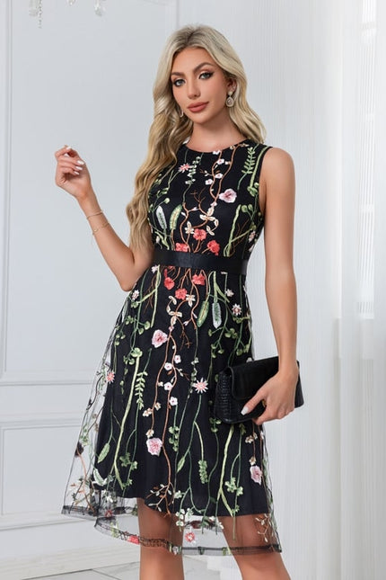 Robe Dentelle Noire Florale - gallery 6