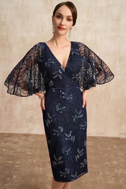 Robe Dentelle Marine Délicate - gallery 3