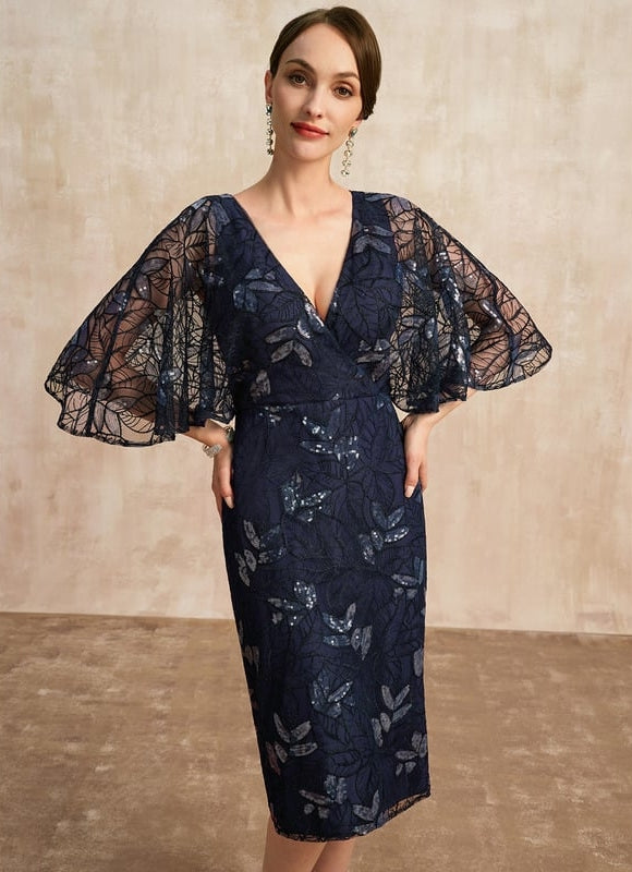 Robe Dentelle Marine Délicate - gallery 3