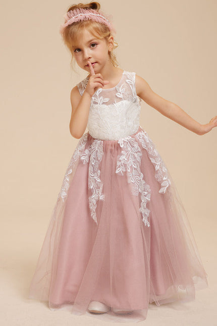 Robe Dentelle Tulle Marine Fleurie - gallery 3