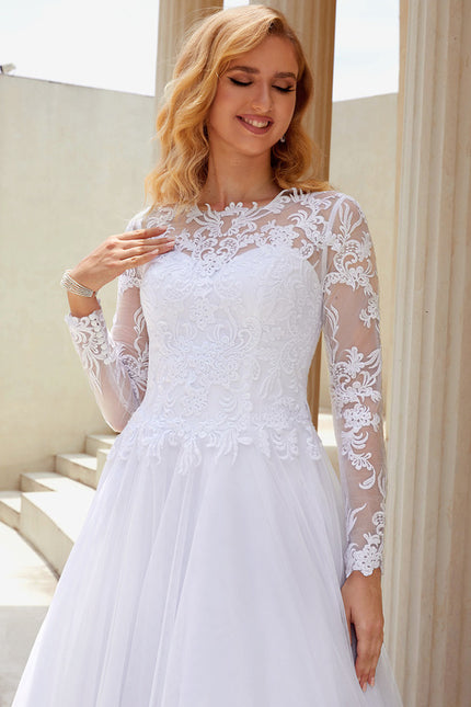 Robe Dentelle Classique Tulle Élégant - gallery 5