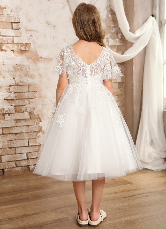 Robe De Baptême Fille En Dentelle - gallery 5