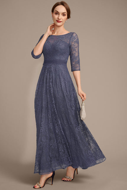 Robe Dentelle En Dentelle Bleu - gallery 4