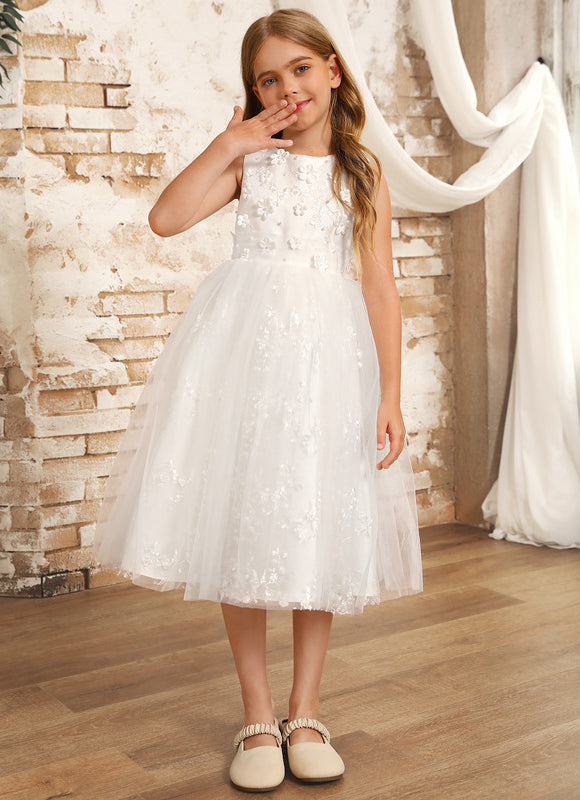 Robe Dentelle Fille Tulle Floral - gallery 7