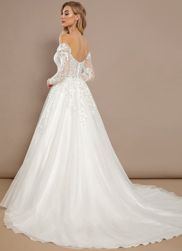 Robe Dentelle Nuptiale Tulle Brodé - gallery 5