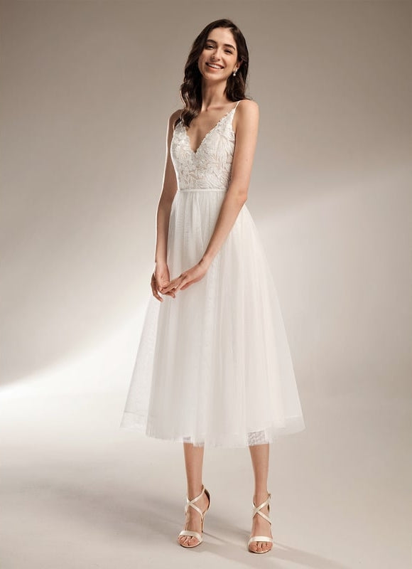Robe Trapeze Blanche Dentelle - gallery 2