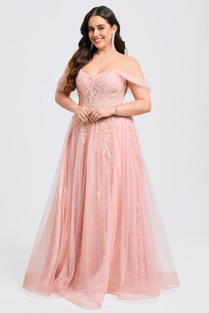 Robe Dentelle Tulle Rose - gallery 6