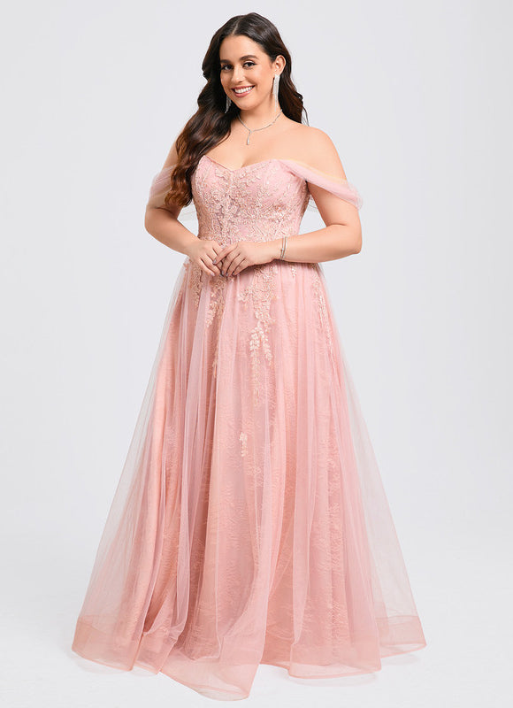 Robe Dentelle Tulle Rose - gallery 6