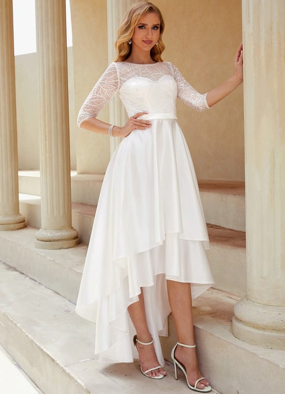 Robe Dentelle Satinée Étoile Flottante - gallery 5