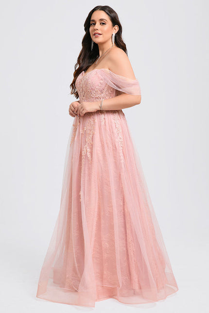 Robe Dentelle Tulle Rose - gallery 9