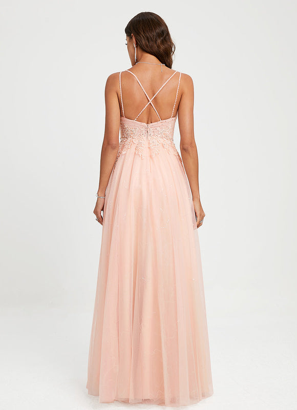 Robe Dentelle Élégante Rose - gallery 1