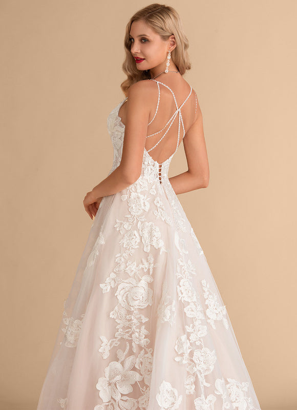 Robe Longue Ecru Dentelle - gallery 7