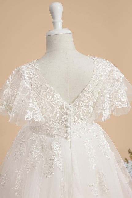 Robe De Baptême Fille En Dentelle - gallery 7